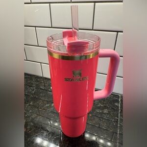 Pink Parade 40 ounce Stanley
Glossy Finish with Gold Accents EUC